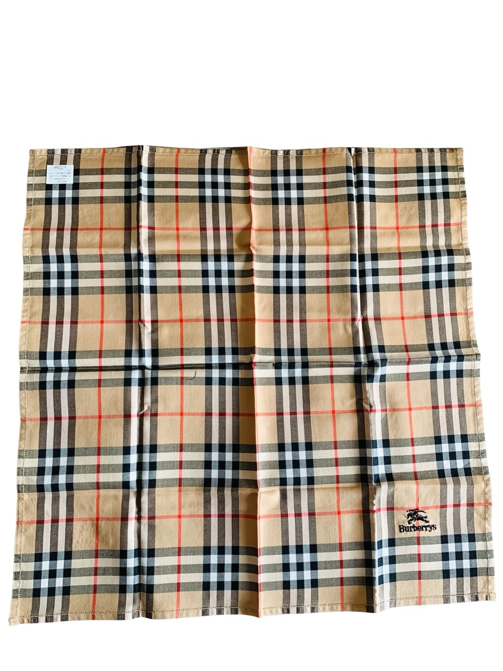 Burberrys Nova Check Cotton Handkerchief 18.5” New Made in Japan NWT